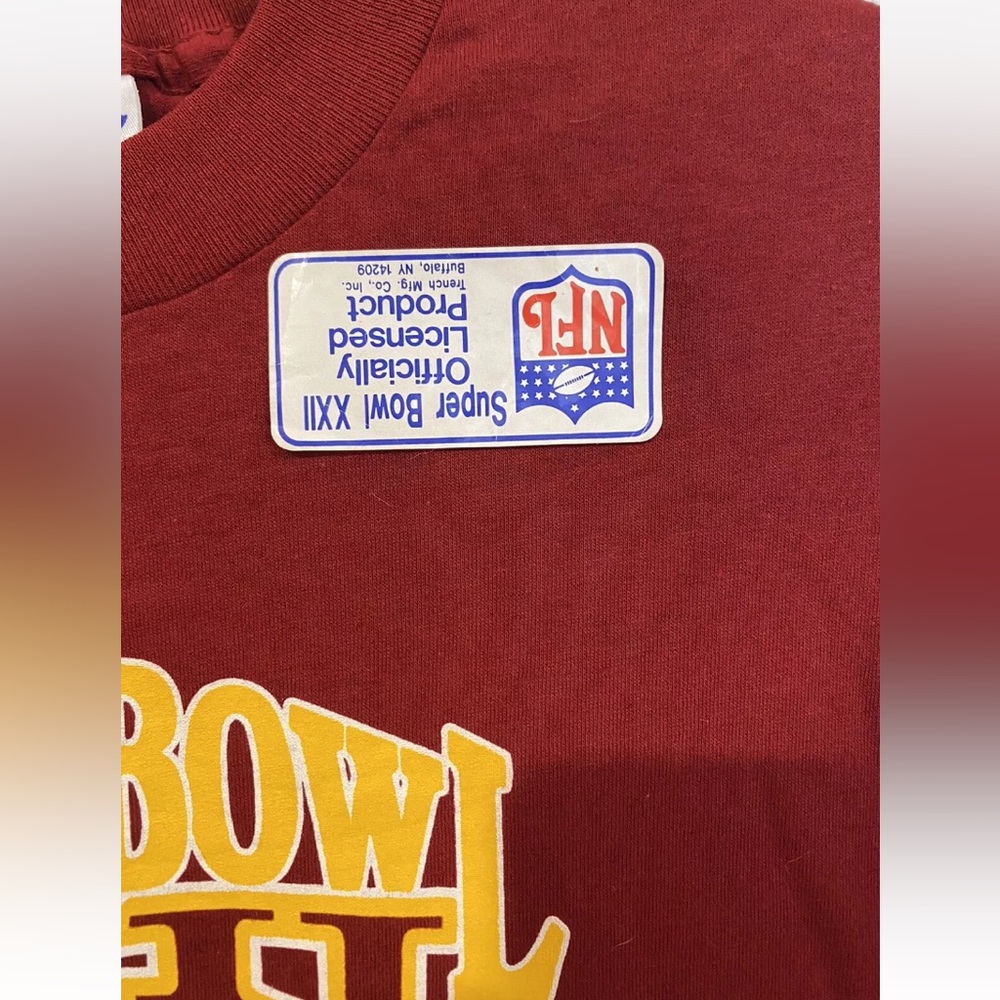 NWOT Vintage 1980s Washington Redskins 1987 NFC Champs T-shirt Mens XL Deadstock - Picture 3 of 7